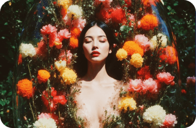 Image ai woman and flowers